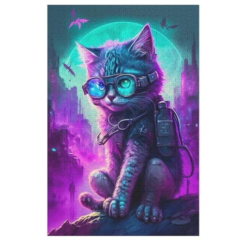Katze Holzpuzzle 1000 Teile, Knobelspiele Für Erwachsene, Teenager, Puzzles Unmögliche - Kinder Puzzle Zimmer Deko 78×53cm Katze Holzpuzzle 1000 Teile, Knobelspiele Für Erwachsene, Teenager, Puzzles Unmögliche - Kinder Puzzle Zimmer Deko 78×53cm von FGHJHGG