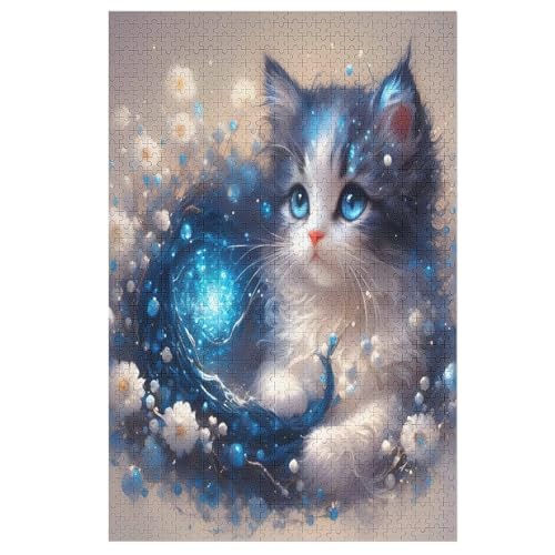 Katze Holzpuzzle 1000 Teile Klassische Puzzles Erwachsene Kinder Puzzle DIY Kit Holzspielzeug Einzigartiges Geschenk 78×53cm von FGHJHGG