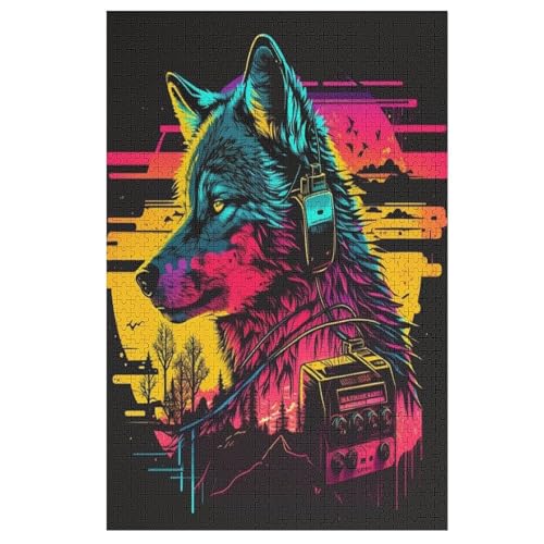 Neon Wolf Holzpuzzle - 1000 Teiliges Jigsaw Knobelspiel - Puzzle Für Erwachsene & Kinder - Outdoor & Reisespielzeug 78×53cm Neon Wolf Holzpuzzle - 1000 Teiliges Jigsaw Knobelspiel - Puzzle Für Erwachsene & Kinder - Outdoor & Reisespielzeug 78×53cm von FGHJHGG