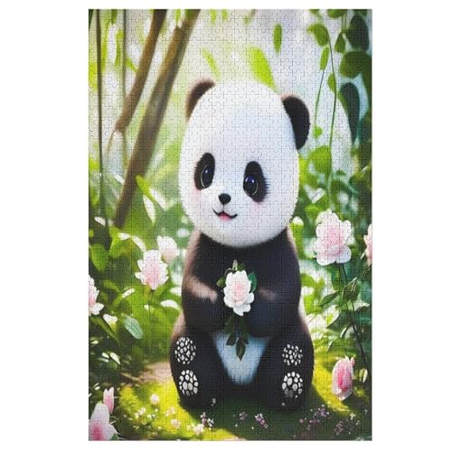 Panda Puzzles 1000 Teile Erwachsener Kniffel Spaß Für Die Ganze Familie, Holzpuzzle Kinder Erwachsene, Impossible Puzzle Schwer 78×53cm von FGHJHGG