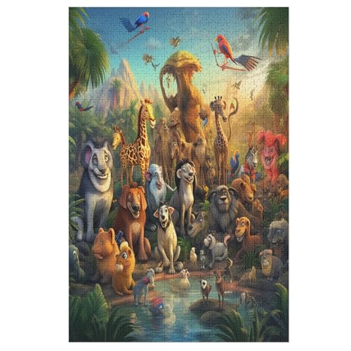 Puzzle 1000 Teile Tierwelt Holzpuzzle Für Erwachsene Lernspiel Herausforderungsspielzeug The Puzzles Für Erwachsene Kinder 78×53cm von FGHJHGG