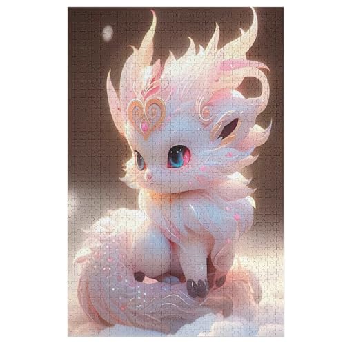 Puzzle Cute Drache, 1000 Puzzleteile Für Kinder, Holzpuzzles, Geeignet Für Erwachsene Lernspiel, 78×53cm von FGHJHGG