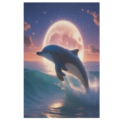 Puzzle Delphin, 1000 Puzzleteile Für Kinder, Holzpuzzles, Geeignet Für Erwachsene Lernspiel, 78×53cm Puzzle Delphin, 1000 Puzzleteile Für Kinder, Holzpuzzles, Geeignet Für Erwachsene Lernspiel, 78×53cm von FGHJHGG