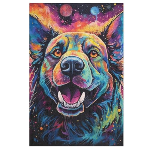 Puzzle Dog, 1000 Puzzleteile Für Kinder, Holzpuzzles, Geeignet Für Erwachsene Lernspiel, 78×53cm von FGHJHGG