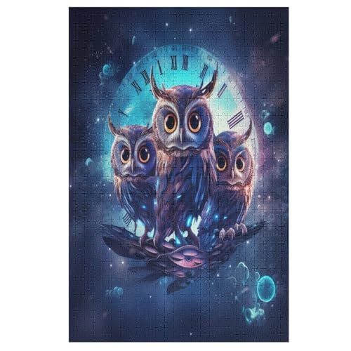 Puzzle Eule, 1000 Puzzleteile Für Kinder, Holzpuzzles, Geeignet Für Erwachsene Lernspiel, 78×53cm von FGHJHGG