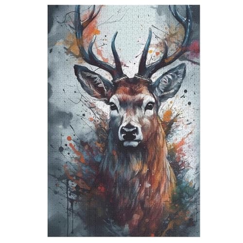 Puzzle Hirsch, 1000 Puzzleteile Für Kinder, Holzpuzzles, Geeignet Für Erwachsene Lernspiel, 78×53cm Puzzle Hirsch, 1000 Puzzleteile Für Kinder, Holzpuzzles, Geeignet Für Erwachsene Lernspiel, 78×53cm von FGHJHGG