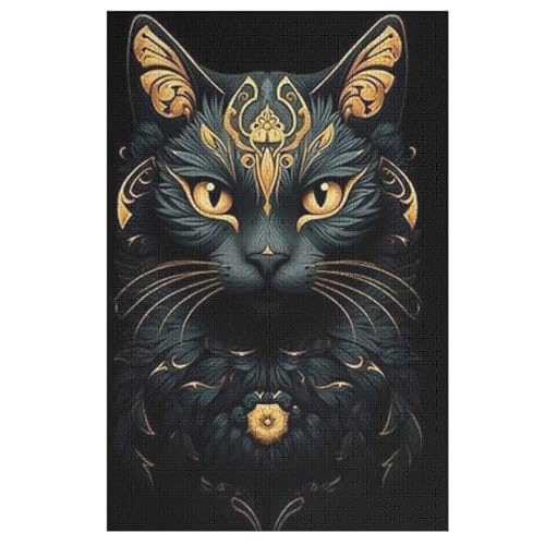 Puzzle Katze, 1000 Puzzleteile Für Kinder, Holzpuzzles, Geeignet Für Erwachsene Lernspiel, 78×53cm von FGHJHGG