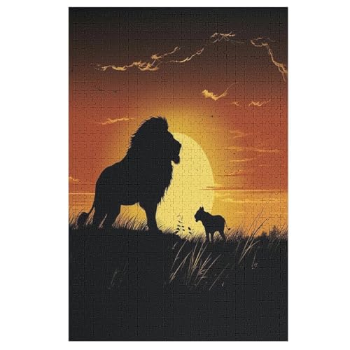 Puzzle Löwe, 1000 Puzzleteile Für Kinder, Holzpuzzles, Geeignet Für Erwachsene Lernspiel, 78×53cm von FGHJHGG