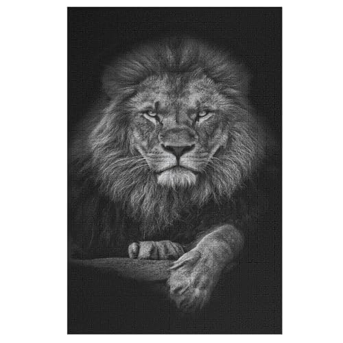 Puzzle Löwe, 1000 Puzzleteile Für Kinder, Holzpuzzles, Geeignet Für Erwachsene Lernspiel, 78×53cm von FGHJHGG