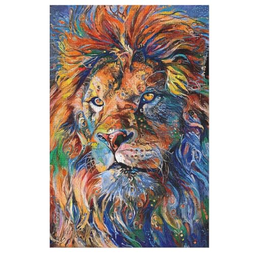 Puzzle Löwe, 1000 Puzzleteile Für Kinder, Holzpuzzles, Geeignet Für Erwachsene Lernspiel, 78×53cm von FGHJHGG
