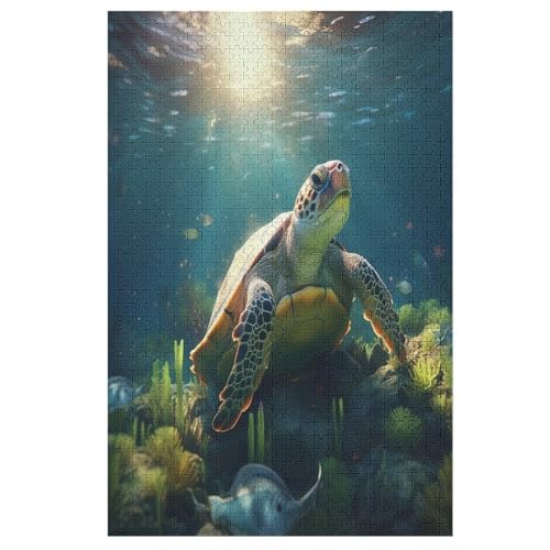 Puzzle Meeresschildkrötes, 1000 Puzzleteile Für Kinder, Holzpuzzles, Geeignet Für Erwachsene Lernspiel, 78×53cm Puzzle Meeresschildkrötes, 1000 Puzzleteile Für Kinder, Holzpuzzles, Geeignet Für Erwachsene Lernspiel, 78×53cm von FGHJHGG