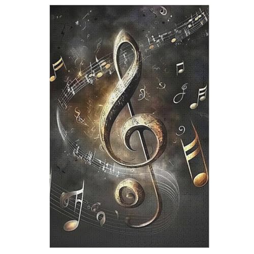 Puzzle Musiknote, 1000 Puzzleteile Für Kinder, Holzpuzzles, Geeignet Für Erwachsene Lernspiel, 78×53cm von FGHJHGG