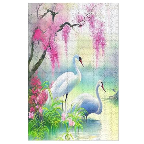 Puzzle Reiher, 1000 Puzzleteile Für Kinder, Holzpuzzles, Geeignet Für Erwachsene Lernspiel, 78×53cm von FGHJHGG