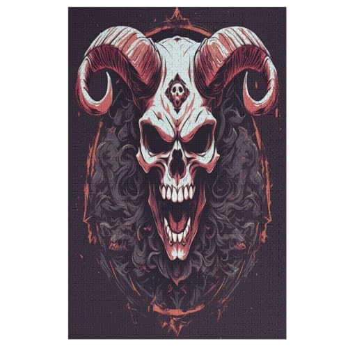 Puzzle Totenkopf, 1000 Puzzleteile Für Kinder, Holzpuzzles, Geeignet Für Erwachsene Lernspiel, 78×53cm von FGHJHGG