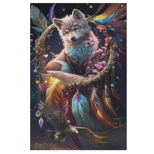 Puzzle Wolf, 1000 Puzzleteile Für Kinder, Holzpuzzles, Geeignet Für Erwachsene Lernspiel, 78×53cm von FGHJHGG
