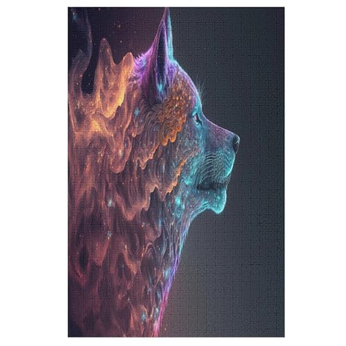 Puzzle Wolf, 1000 Puzzleteile Für Kinder, Holzpuzzles, Geeignet Für Erwachsene Lernspiel, 78×53cm von FGHJHGG