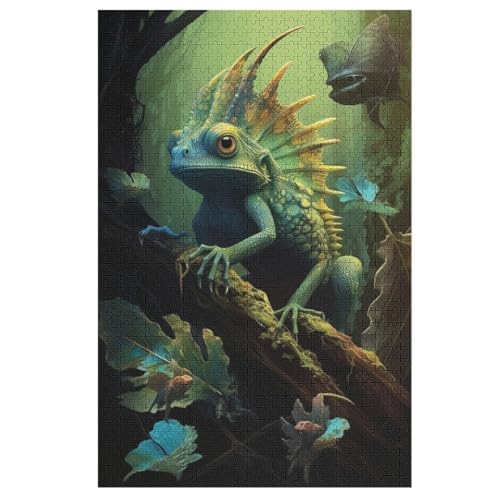 Puzzles Chamäleon, 1000 Teile, Puzzle Aus Holz Für Erwachsene Und Kinder Ab 12 Jahren, Lernspielzeug 78×53cm von FGHJHGG