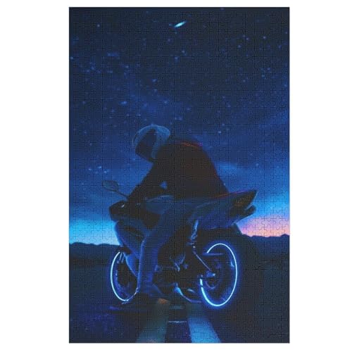 Puzzles Für Erwachsene, 1000 Teile, Motorrad, Kreative Holzpuzzles, Praktisches Spiel, Familiendekoration 78×53cm von FGHJHGG