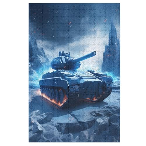 Puzzles Für Erwachsene, 1000 Teile, Panzer, Kreative Holzpuzzles, Praktisches Spiel, Familiendekoration 78×53cm von FGHJHGG