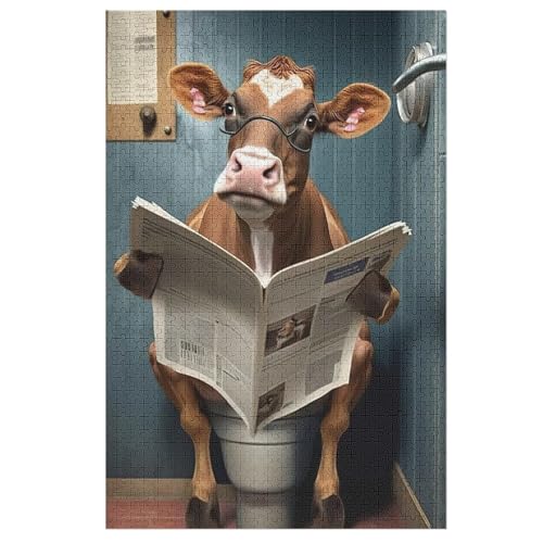 Puzzles Für Erwachsene, Cute Kuh Puzzle, 1000 Teile, Kreatives, Geistiges Spielzeug, Kinder, Montagespiele 78×53cm Puzzles Für Erwachsene, Cute Kuh Puzzle, 1000 Teile, Kreatives, Geistiges Spielzeug, Kinder, Montagespiele 78×53cm von FGHJHGG