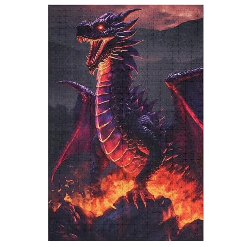 Puzzles Für Erwachsene Drache,1000-teilige Puzzle Für Kinder Ab 12 Jahren, Holzpuzzles Für Die Heimdekoration, 78×53cm Puzzles Für Erwachsene Drache,1000-teilige Puzzle Für Kinder Ab 12 Jahren, Holzpuzzles Für Die Heimdekoration, 78×53cm von FGHJHGG