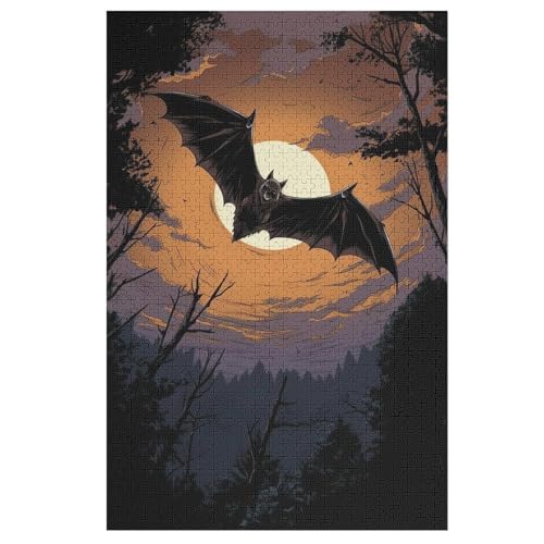 Puzzles Für Erwachsene Fledermaus,1000-teilige Puzzle Für Kinder Ab 12 Jahren, Holzpuzzles Für Die Heimdekoration, 78×53cm von FGHJHGG