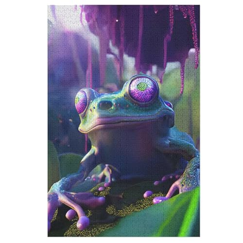 Puzzles Für Erwachsene Frosch,1000-teilige Puzzle Für Kinder Ab 12 Jahren, Holzpuzzles Für Die Heimdekoration, 78×53cm von FGHJHGG