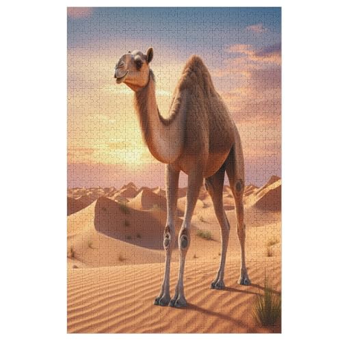 Puzzles Für Erwachsene Kamel,1000-teilige Puzzle Für Kinder Ab 12 Jahren, Holzpuzzles Für Die Heimdekoration, 78×53cm von FGHJHGG