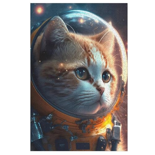 Puzzles Für Erwachsene Katze,1000-teilige Puzzle Für Kinder Ab 12 Jahren, Holzpuzzles Für Die Heimdekoration, 78×53cm von FGHJHGG