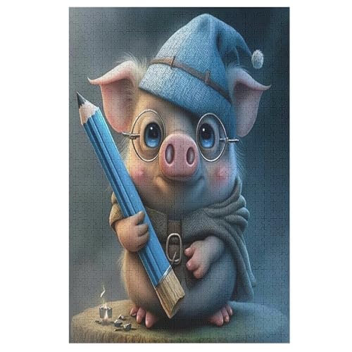 Puzzles Süßes Schwein, 1000 Teile, Puzzle Aus Holz Für Erwachsene Und Kinder Ab 12 Jahren, Lernspielzeug 78×53cm Puzzles Süßes Schwein, 1000 Teile, Puzzle Aus Holz Für Erwachsene Und Kinder Ab 12 Jahren, Lernspielzeug 78×53cm von FGHJHGG