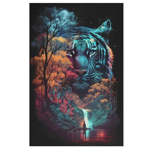 Puzzles Tiger, 1000 Teile, Puzzle Aus Holz Für Erwachsene Und Kinder Ab 12 Jahren, Lernspielzeug 78×53cm Puzzles Tiger, 1000 Teile, Puzzle Aus Holz Für Erwachsene Und Kinder Ab 12 Jahren, Lernspielzeug 78×53cm von FGHJHGG