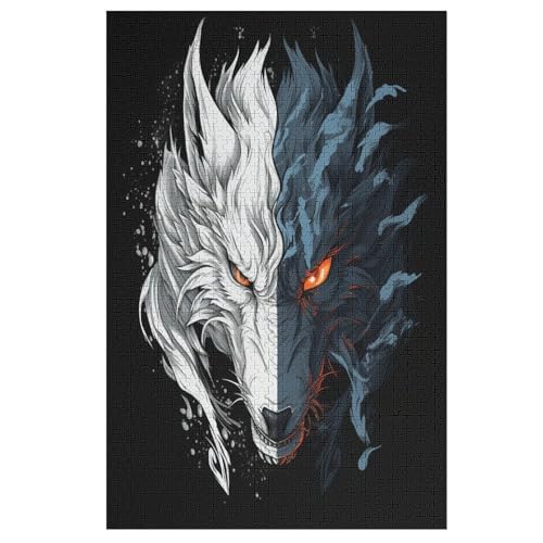 Puzzles Wolf, 1000 Teile, Puzzle Aus Holz Für Erwachsene Und Kinder Ab 12 Jahren, Lernspielzeug 78×53cm Puzzles Wolf, 1000 Teile, Puzzle Aus Holz Für Erwachsene Und Kinder Ab 12 Jahren, Lernspielzeug 78×53cm von FGHJHGG