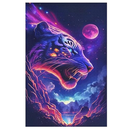 Tiger Holzpuzzle - 1000 Teiliges Jigsaw Knobelspiel - Puzzle Für Erwachsene & Kinder - Outdoor & Reisespielzeug 78×53cm von FGHJHGG