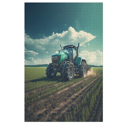 Traktor Holzpuzzle 1000 Teile Klassische Puzzles Erwachsene Kinder Puzzle DIY Kit Holzspielzeug Einzigartiges Geschenk 78×53cm von FGHJHGG