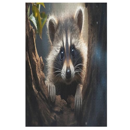Waschbär -Puzzle, 1000 Teile,Holzpuzzle Für Erwachsene Kinder, Lustiges Spielzeug, Denkspiel, Bildungsspiel, 78×53cm Waschbär -Puzzle, 1000 Teile,Holzpuzzle Für Erwachsene Kinder, Lustiges Spielzeug, Denkspiel, Bildungsspiel, 78×53cm von FGHJHGG