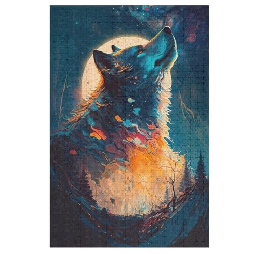 Wolf Holzpuzzle 1000 Teile Klassische Puzzles Erwachsene Kinder Puzzle DIY Kit Holzspielzeug Einzigartiges Geschenk 78×53cm Wolf Holzpuzzle 1000 Teile Klassische Puzzles Erwachsene Kinder Puzzle DIY Kit Holzspielzeug Einzigartiges Geschenk 78×53cm von FGHJHGG