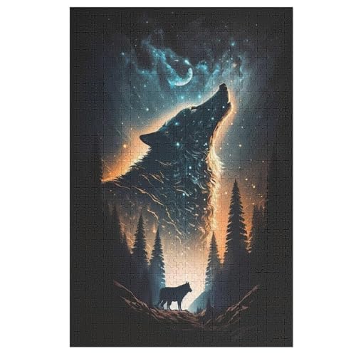 Wolf Holzpuzzle 1000 Teile Klassische Puzzles Erwachsene Kinder Puzzle DIY Kit Holzspielzeug Einzigartiges Geschenk 78×53cm Wolf Holzpuzzle 1000 Teile Klassische Puzzles Erwachsene Kinder Puzzle DIY Kit Holzspielzeug Einzigartiges Geschenk 78×53cm von FGHJHGG