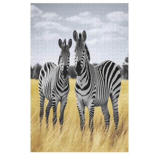 Zebra Holzpuzzle 1000 Teile Klassische Puzzles Erwachsene Kinder Puzzle DIY Kit Holzspielzeug Einzigartiges Geschenk 78×53cm von FGHJHGG