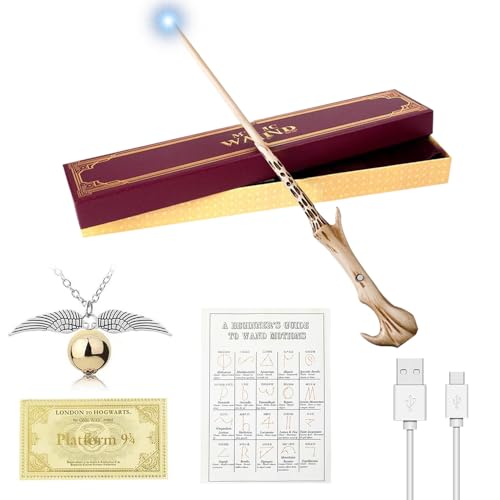 FGJCJ Voldemort Zauberstab, 37CM Zauberstab Voldemort mit Licht, USB Aufladung Zauberstab Voldemort Glühen, Voldemort Zauberstab in Geschenkbox mit Zauberspruch-Karte, Stationsticket und Halskette FGJCJ Voldemort Zauberstab, 37CM Zauberstab Voldemort mit Licht, USB Aufladung Zauberstab Voldemort Glühen, Voldemort Zauberstab in Geschenkbox mit Zauberspruch-Karte, Stationsticket und Halskette von FGJCJ