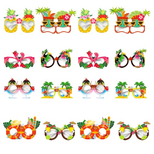 16 Stück Hawaiianische Partybrille, Hawaii-Thema, Party, Geburtstagsfeier, Poolparty am Sommerstrand, Partybrille für Kinder und Erwachsene, geeignet für Hawaii-Gadgets für Partys 16 Stück Hawaiianische Partybrille, Hawaii-Thema, Party, Geburtstagsfeier, Poolparty am Sommerstrand, Partybrille für Kinder und Erwachsene, geeignet für Hawaii-Gadgets für Partys von FGTOPBY