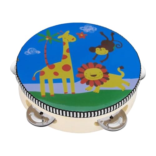 FGUUTYM Tamburin für Handgehaltenes Holztamburin Wird als einzelnes Tamburin geliefert Musiktamburin Schlaginstrument Musiker (Black, One Size) von FGUUTYM