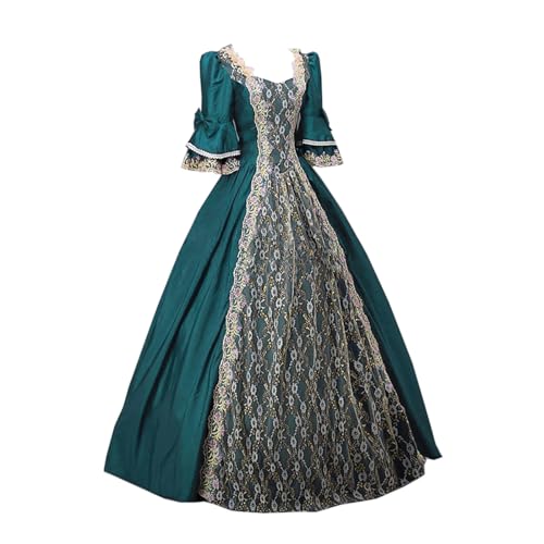FGVFCS Viktorianisches Kleid, Halloween-Kostüm, Mittelalter-Kostüm, Damen, Elizabeth Swann-Kostüm, Dornröschen-Kostüm für Damen, Erwachsenen-Prinzessinnenkleid, Renaissance-Kleid, Cosplay-Kostüme für von FGVFCS