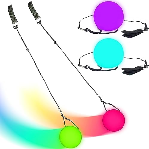 2 Stück LED Poi Bälle Set,Led Poi Balls,Von Poi Leuchtend,Leuchtende POI Jonglierbälle mit Regenbogen Farben und Strobe Effekt,Leuchtender Zirkusball,für Anfänger Kinder und Erwachsene 2 Stück LED Poi Bälle Set,Led Poi Balls,Von Poi Leuchtend,Leuchtende POI Jonglierbälle mit Regenbogen Farben und Strobe Effekt,Leuchtender Zirkusball,für Anfänger Kinder und Erwachsene von FGen