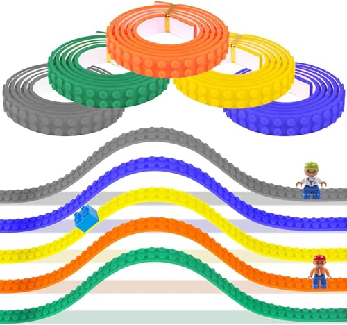 FGen 5 Stück Kompatibel Fliesen,92 cm Spielzeug-Band Selbstklebendbausteine,Spielzeug Silikon Kompatibel Fliesen für Kinder und Kleinkinder,Bauplatte,Grundplatten,Bauspielzeug FGen 5 Stück Kompatibel Fliesen,92 cm Spielzeug-Band Selbstklebendbausteine,Spielzeug Silikon Kompatibel Fliesen für Kinder und Kleinkinder,Bauplatte,Grundplatten,Bauspielzeug von FGen