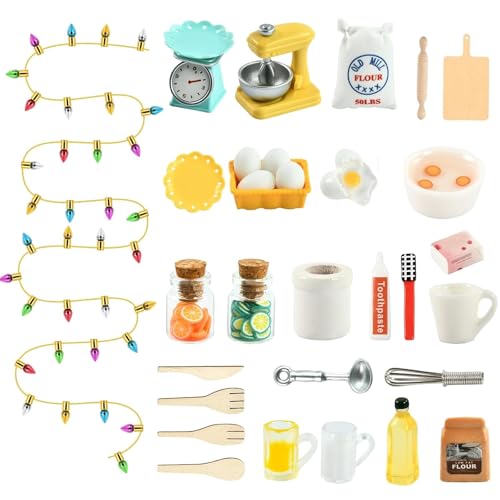puppenhaus wichtel zubehör,Miniatur Küche Zubehör,puppenhaus zubehör küche,Mini Puppenhaus Zubehör,Mini Wichtel Zubehör Set,Set für Kinder Mädchen Jungen Puppenhaus Dekor von FGen