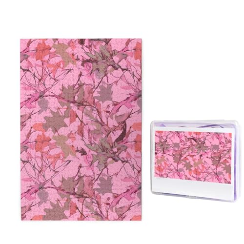 1000 Teile Puzzles für Erwachsene, herausforderndes Puzzle, personalisierte Holzpuzzles, Bildpuzzles, rosa Blätter, Camouflage-Puzzles aus Fotos, Puzzle, Geschenke für Familie, Geburtstag 1000 Teile Puzzles für Erwachsene, herausforderndes Puzzle, personalisierte Holzpuzzles, Bildpuzzles, rosa Blätter, Camouflage-Puzzles aus Fotos, Puzzle, Geschenke für Familie, Geburtstag von FHEBNDS