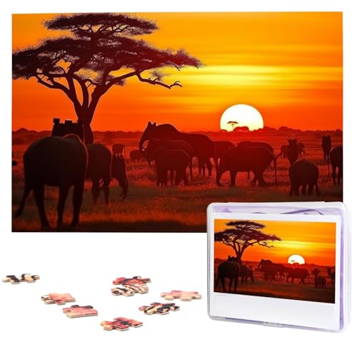 Afrikanische Tier-Sonnenuntergangspuzzles 1000 Teile, Puzzle aus Fotos, herausforderndes Puzzle für Erwachsene, personalisierte Holzpuzzle-Geschenke für Familie, Hochzeit, Geburtstag, 74,9 x 50 cm Afrikanische Tier-Sonnenuntergangspuzzles 1000 Teile, Puzzle aus Fotos, herausforderndes Puzzle für Erwachsene, personalisierte Holzpuzzle-Geschenke für Familie, Hochzeit, Geburtstag, 74,9 x 50 cm von FHEDVBN