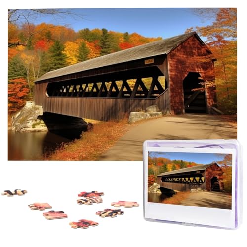 Albany Überdachte Brücke Puzzles 1000 Teile, Puzzle aus Fotos, Herausforderndes Puzzle für Erwachsene, Personalisierte Holzpuzzle Geschenke für Familie, Hochzeit Geburtstag 74,9 x 50 cm Albany Überdachte Brücke Puzzles 1000 Teile, Puzzle aus Fotos, Herausforderndes Puzzle für Erwachsene, Personalisierte Holzpuzzle Geschenke für Familie, Hochzeit Geburtstag 74,9 x 50 cm von FHEDVBN