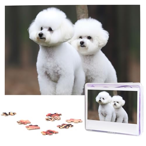 Bichon Frisé Puzzles 1000 Teile, Puzzle aus Fotos, herausforderndes Puzzle für Erwachsene, personalisierte Holzpuzzle-Geschenke für Familie, Hochzeit, Geburtstag, 74,9 x 50 cm Bichon Frisé Puzzles 1000 Teile, Puzzle aus Fotos, herausforderndes Puzzle für Erwachsene, personalisierte Holzpuzzle-Geschenke für Familie, Hochzeit, Geburtstag, 74,9 x 50 cm von FHEDVBN