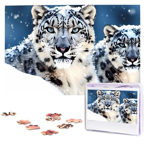 Blauäugiger Schneeleopard Puzzles 1000 Teile, Puzzle aus Fotos, herausforderndes Puzzle für Erwachsene, personalisierte Holzpuzzle Geschenke für Familie, Hochzeit, Geburtstag, 74,9 x 50 cm Blauäugiger Schneeleopard Puzzles 1000 Teile, Puzzle aus Fotos, herausforderndes Puzzle für Erwachsene, personalisierte Holzpuzzle Geschenke für Familie, Hochzeit, Geburtstag, 74,9 x 50 cm von FHEDVBN